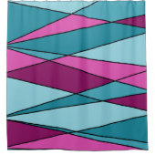 抽象芸術モダンシェイプ三角形ピンクtu シャワーカーテン (正面)