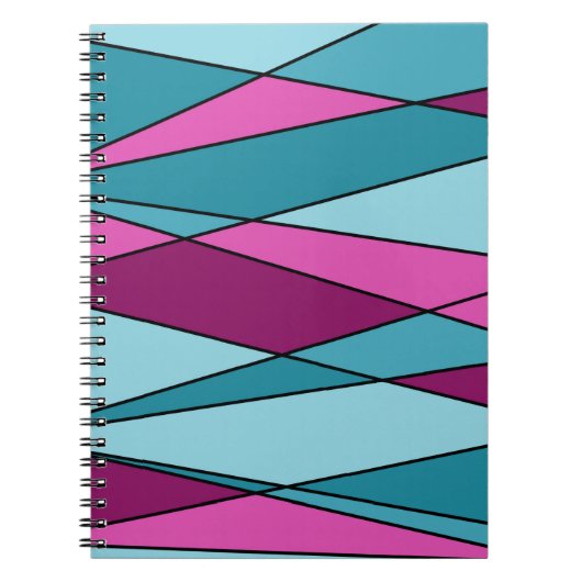 抽象芸術モダンシェイプ三角形ピンクtu ノートブック (正面)