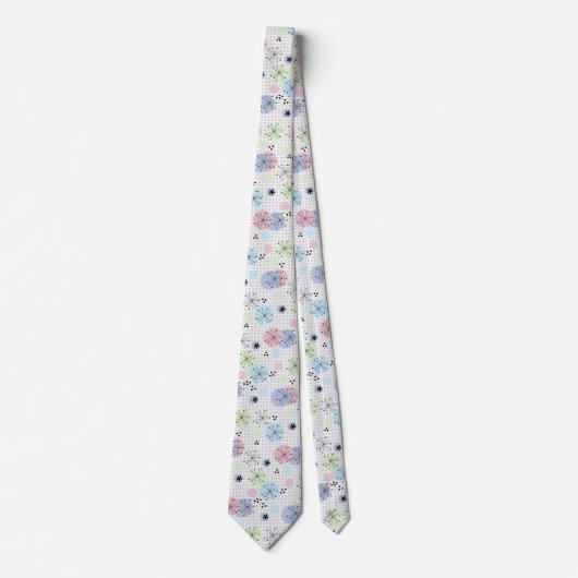 抽象芸術モダンシェイプ円水玉模様ライト ネクタイ (正面)