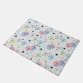 抽象芸術モダンシェイプ円水玉模様光wh ドアマット (アングル)