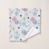 抽象芸術モダンシェイプ円水玉模様光wh バスタオルセット (ウォッシュタオル)