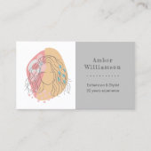 抽象芸術モダンシェイプBohoオレンジピンク女性 名刺 (正面)