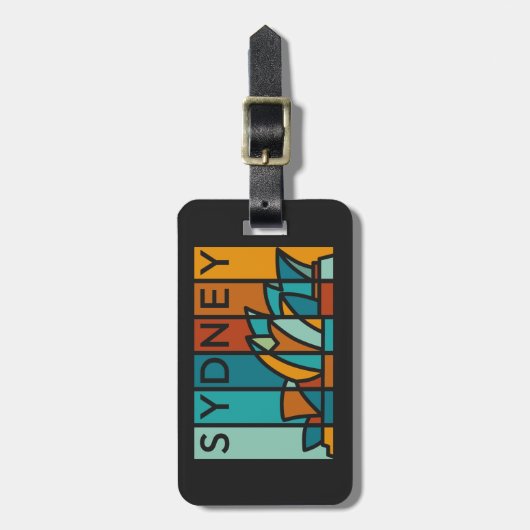 抽象芸術モダンシドニーオペラハウス ラゲッジタグ (正面縦)
