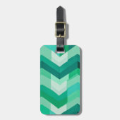 抽象芸術モダンシボロン（緑） ラゲッジタグ (正面縦)