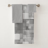抽象芸術モダンシルバースクウェア バスタオルセット (インサイチュ)