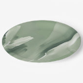 抽象芸術モダンシンプルサージグリーンウォーター絵を描カラー ペーパープレート (アングル)