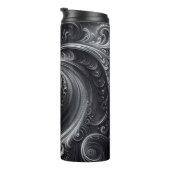 抽象芸術モダンシンプル渦巻き白黒 タンブラー (回転右)