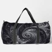抽象芸術モダンシンプル渦巻き白黒 ダッフルバッグ (正面)