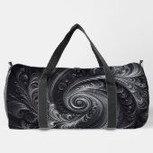 抽象芸術モダンシンプル渦巻き白黒 ダッフルバッグ (裏面)