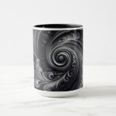 抽象芸術モダンシンプル渦巻き白黒 マグカップ (中央)