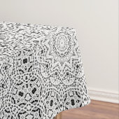 抽象芸術モダンシームレス装飾白い黒いar テーブルクロス (インサイチュ)