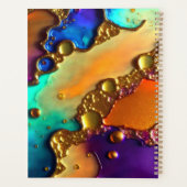 抽象芸術モダンジュエルと金ゴールド渦巻き プランナー手帳 (裏面)