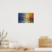 抽象芸術モダンスカラフルワーズ ポスター (キッチン)