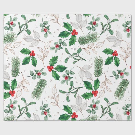 抽象芸術モダンスカンジナビア植物性クリスマス ラッピングペーパー (フラット)