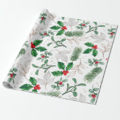 抽象芸術モダンスカンジナビア植物性クリスマス ラッピングペーパー (アンロールド)