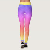 抽象芸術モダンスケッチイン – 黄 – 紫 – モザイク レギンス (裏面)