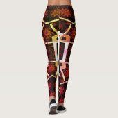 抽象芸術モダンスケッチin-yellow-red-brownmosaic レギンス (裏面)