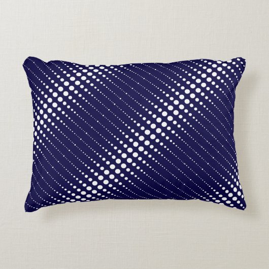 抽象芸術モダンスタイリッシュネイビー白線の丸 アクセントクッション (正面)