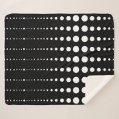 抽象芸術モダンスタイリッシュ白黒線ドットcir シェルパブランケット (正面(横))