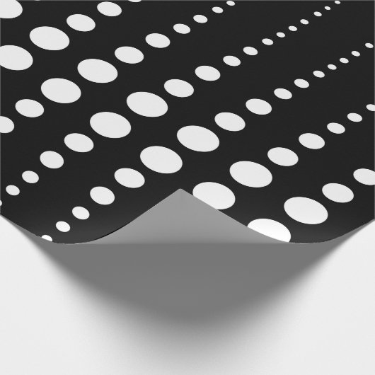 抽象芸術モダンスタイリッシュ白黒線ドットcir ラッピングペーパー (角)