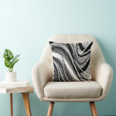 抽象芸術モダンスタイルの枕、黒、白 クッション (椅子)