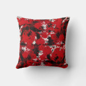 抽象芸術モダンスタイル、黒、赤、白の枕 クッション (裏面)