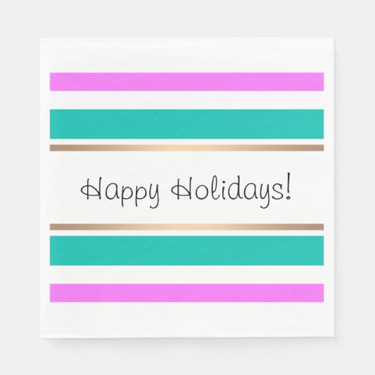抽象芸術モダンストライプの並エレガントびおもしろい可愛い スタンダードランチョンナプキン (正面)