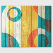 抽象芸術モダンストライプパステルウッド ラッピングペーパー (フラット)
