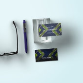 抽象芸術モダンスポーティデザイン |緑(青) 名刺