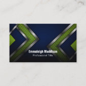 抽象芸術モダンスポーティデザイン |緑（青） 名刺 (正面)