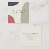 抽象芸術モダンセージグリーンブルーテラコッタ スクエア名刺 (正面/裏面)