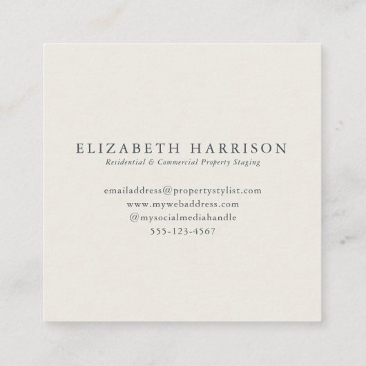 抽象芸術モダンセージグリーンブルーテラコッタ スクエア名刺 (裏面)