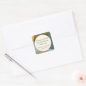 抽象芸術モダンセージティール(緑がかった色)カスタムウェディングサンキューサンキュー スクエアシール (封筒)