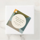 抽象芸術モダンセージティール（緑がかった色）カスタムウェディングサンキューサンキュー フェイバータグ (インサイチュ)