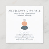 抽象芸術モダンゼンストーンピーチロゴライフコーチ スクエア名刺 (裏面)