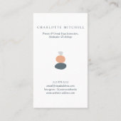 抽象芸術モダンゼンストーンピーチロゴライフコーチ 名刺 (裏面)