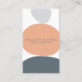 抽象芸術モダンゼンストーンピーチロゴライフコーチ 名刺