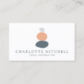 抽象芸術モダンゼンストーンピーチロゴライフコーチ 名刺 (正面)