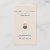 抽象芸術モダンゼンストーンピーチ/ブルーロゴヨガ 名刺 (裏面)