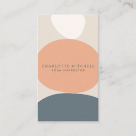 抽象芸術モダンゼンストーンピーチ/ブルーロゴヨガ 名刺