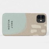 抽象芸術モダンソフトアクアブルークラフトスカンジ素朴 Case-Mate iPhoneケース (裏面(横))