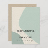 抽象芸術モダンソフトアクアブルーブライダルシャワー インビテーションポストカード (正面/裏面)