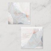 抽象芸術モダンソフトウォーターの色の形状質感 スクエア名刺 (正面/裏面)