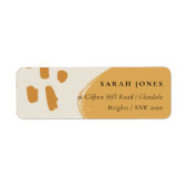 抽象芸術モダンソフトオレンジ錆クラフトアドレス ラベル (正面)