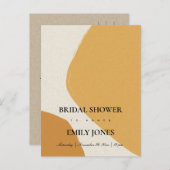 抽象芸術モダンソフトオレンジ錆ブライダルシャワー インビテーションポストカード (正面/裏面)