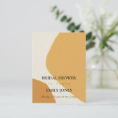 抽象芸術モダンソフトオレンジ錆ブライダルシャワー インビテーションポストカード (スタンド正面)