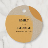 抽象芸術モダンソフトクラフトオレンジ結婚錆 フェイバータグ (正面)