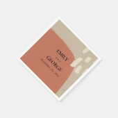 抽象芸術モダンソフトクラフトテラコッタレッド結婚ズ スタンダードカクテルナプキン (角)