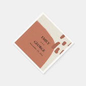 抽象芸術モダンソフトクラフトテラコッタ結婚ズ スタンダードカクテルナプキン (角)