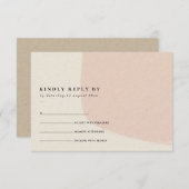 抽象芸術モダンソフト赤面ピンククラフトウェディングRSVP エンクロージャーカード (正面/裏面)